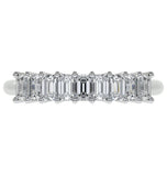 Emerald Cut Moissanite Diamond Wedding Statement Band