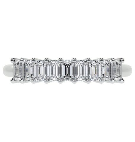 Emerald Cut Moissanite Diamond Wedding Statement Band