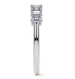 Emerald Cut Moissanite Diamond Wedding Statement Band