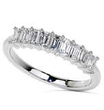 Emerald Cut Moissanite Diamond Wedding Statement Band