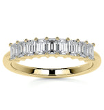 Emerald Cut Moissanite Diamond Wedding Statement Band