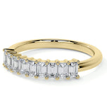 Emerald Cut Moissanite Diamond Wedding Statement Band