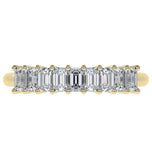 Emerald Cut Moissanite Diamond Wedding Statement Band