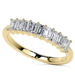 Emerald Cut Moissanite Diamond Wedding Statement Band