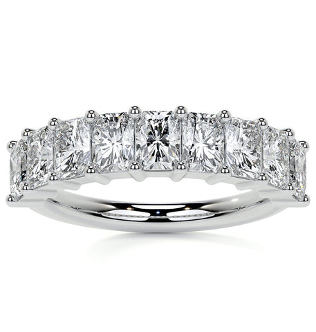 Moissanite Radiant Cut Half Eternity Band