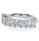 Moissanite Radiant Cut Half Eternity Band