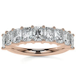 Moissanite Radiant Cut Half Eternity Band