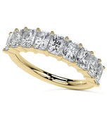 Moissanite Radiant Cut Half Eternity Band