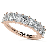 Moissanite Radiant Cut Half Eternity Band