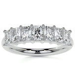 Radiant Cut Moissanite Seven Stone Eternity Ring