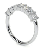 Radiant Cut Moissanite Seven Stone Eternity Ring