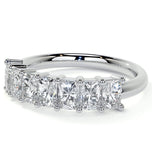 Radiant Cut Moissanite Seven Stone Eternity Ring