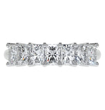 Radiant Cut Moissanite Seven Stone Eternity Ring