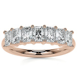 Radiant Cut Moissanite Seven Stone Eternity Ring