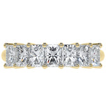 Radiant Cut Moissanite Seven Stone Eternity Ring