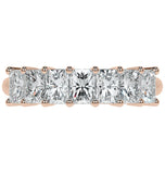 Radiant Cut Moissanite Seven Stone Eternity Ring