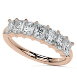 Radiant Cut Moissanite Seven Stone Eternity Ring