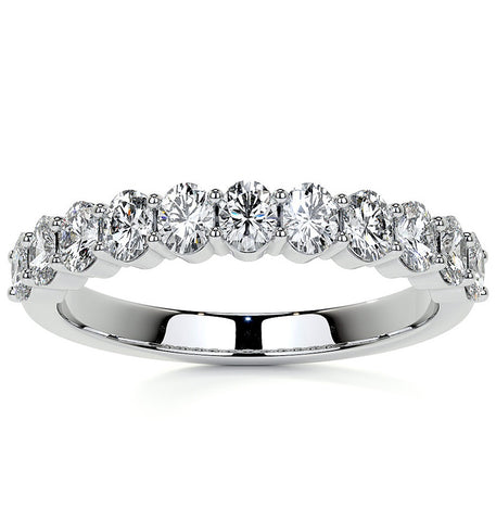 Oval Cut Moissanite Half Eternity Ring Gift For Women