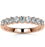 Oval Cut Moissanite Half Eternity Band For Her