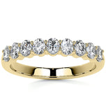 Oval Cut Moissanite Half Eternity Band For Her