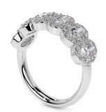 Oval Cut Halo Style Moissanite Eternity Band