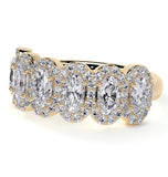 Oval Cut Halo Style Moissanite Eternity Band