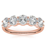 Moissanite Round Cut Five Stone Eternity Ring