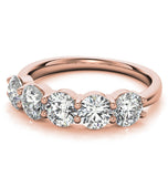 Moissanite Round Cut Five Stone Eternity Ring