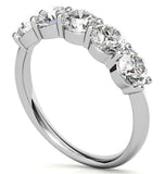 Moissanite Round Cut Five Stone Eternity Ring