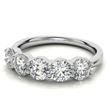 Moissanite Round Cut Five Stone Eternity Ring