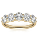 Moissanite Round Cut Five Stone Eternity Ring