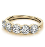 Moissanite Round Cut Five Stone Eternity Ring