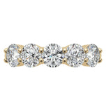 Moissanite Round Cut Five Stone Eternity Ring