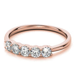 Round Brilliant Cut Moissanite Five Stone Eternity Ring