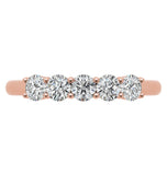 Round Brilliant Cut Moissanite Five Stone Eternity Ring