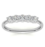 Round Brilliant Cut Moissanite Five Stone Eternity Ring