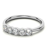 Round Brilliant Cut Moissanite Five Stone Eternity Ring