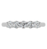 Round Brilliant Cut Moissanite Five Stone Eternity Ring