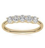 Round Brilliant Cut Moissanite Five Stone Eternity Ring