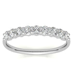 Moissanite Half Eternity Ring Round Cut Wedding Band