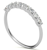 Moissanite Half Eternity Ring Round Cut Wedding Band