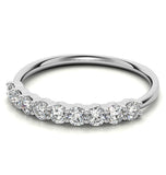 Moissanite Half Eternity Ring Round Cut Wedding Band