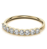 Moissanite Half Eternity Ring Round Cut Wedding Band