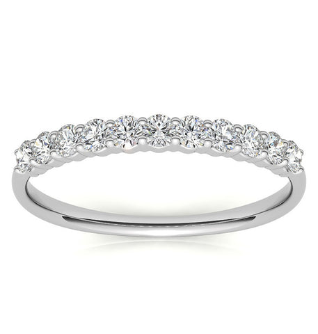 Round Cut Moissanite Half Eternity Ring Gift For Her