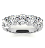 Round Brilliant Cut Moissanite Five Stone Wedding Band