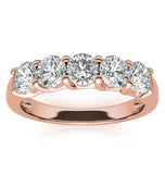 Round Brilliant Cut Moissanite Five Eternity Band