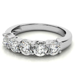 Round Brilliant Cut Moissanite Five Eternity Band