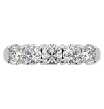 Round Brilliant Cut Moissanite Five Eternity Band