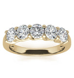 Round Brilliant Cut Moissanite Five Eternity Band