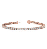 Round Cut Moissanite Two Prong Tennis Bracelet